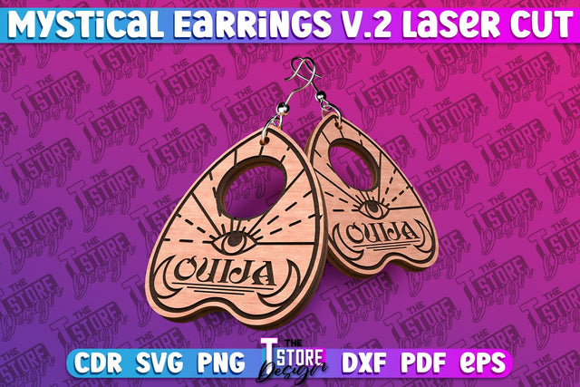 Mystical Earrings Laser Cut | Accessories Laser Cut Design | CNC Files v.2 SVG The T Store Design 