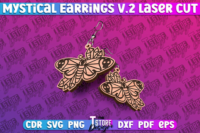 Mystical Earrings Laser Cut | Accessories Laser Cut Design | CNC Files v.2 SVG The T Store Design 