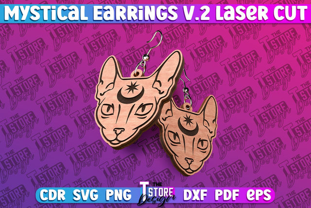 Mystical Earrings Laser Cut | Accessories Laser Cut Design | CNC Files v.2 SVG The T Store Design 