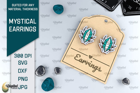 Mystical Earrings Laser Cut Bundle. Magical Designs SVG SVG Evgenyia Guschina 