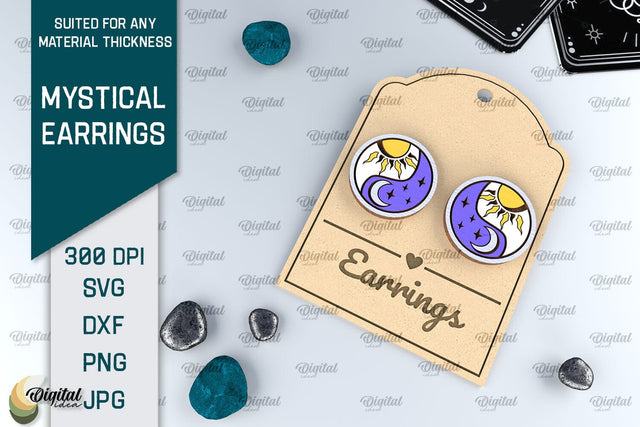 Mystical Earrings Laser Cut. Jewelry Magical Design SVG SVG Evgenyia Guschina 