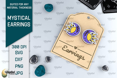 Mystical Earrings Laser Cut. Jewelry Magical Design SVG SVG Evgenyia Guschina 