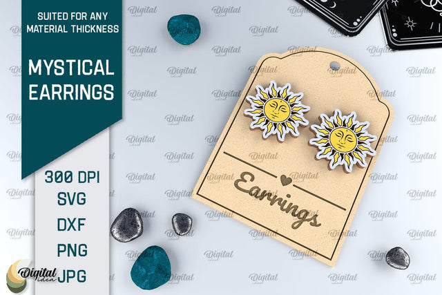 Mystical Earrings Laser Cut. Jewelry Magical Design SVG SVG Evgenyia Guschina 