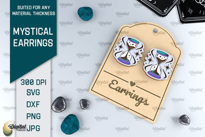 Mystical Earrings Laser Cut. Jewelry Magical Design SVG SVG Evgenyia Guschina 