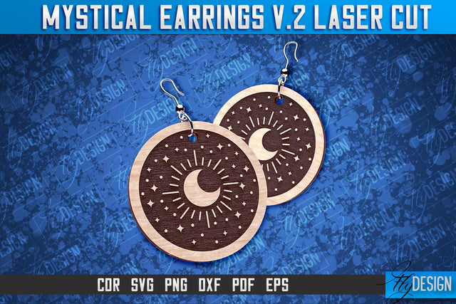 Mystical Earrings Laser Cut SVG | Accessories Laser Cut SVG Design | CNC Files SVG Fly Design 