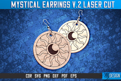 Mystical Earrings Laser Cut SVG | Accessories Laser Cut SVG Design | CNC Files SVG Fly Design 