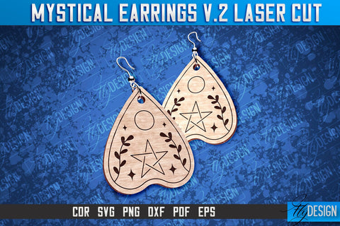 Mystical Earrings Laser Cut SVG | Accessories Laser Cut SVG Design | CNC Files SVG Fly Design 