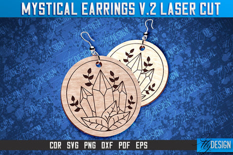 Mystical Earrings Laser Cut SVG | Accessories Laser Cut SVG Design | CNC Files SVG Fly Design 