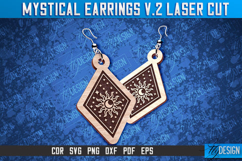 Mystical Earrings Laser Cut SVG | Accessories Laser Cut SVG Design | CNC Files SVG Fly Design 