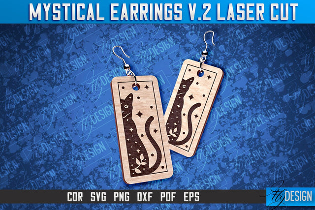 Mystical Earrings Laser Cut SVG | Accessories Laser Cut SVG Design | CNC Files SVG Fly Design 