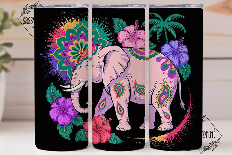 Mystical Elephant Tumbler Wrap Sublimation sassyprint 