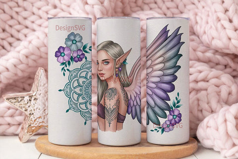 Mystical Elf Tumbler Wrap PNG Sublimation DesignSVG 