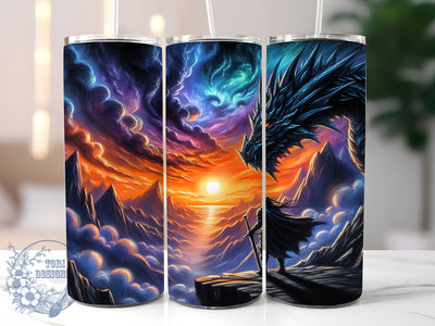 Mystical Enchanted Forest Dragon Tumbler, Enchanted Forest, Fantasy Tumbler, 20Oz Tumbler Wrap, Sublimation Drinkware, Magical Creature, Fantasy Aesthetic Sublimation ToriDesigns 