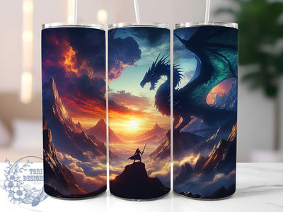 Mystical Enchanted Forest Dragon Tumbler, Enchanted Forest, Fantasy Tumbler, 20Oz Tumbler Wrap, Sublimation Drinkware, Magical Creature, Fantasy Aesthetic Sublimation ToriDesigns 