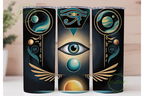 Mystical Eye of Horus 20oz Tumbler Wrap Sublimation PixelChick 