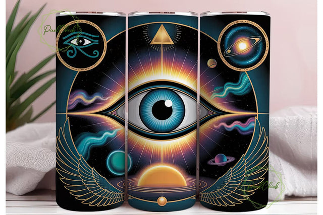 Mystical Eye of Horus 20oz Tumbler Wrap Sublimation PixelChick 