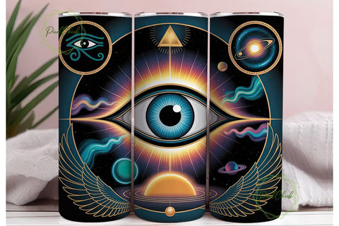 Mystical Eye of Horus 20oz Tumbler Wrap Sublimation PixelChick 