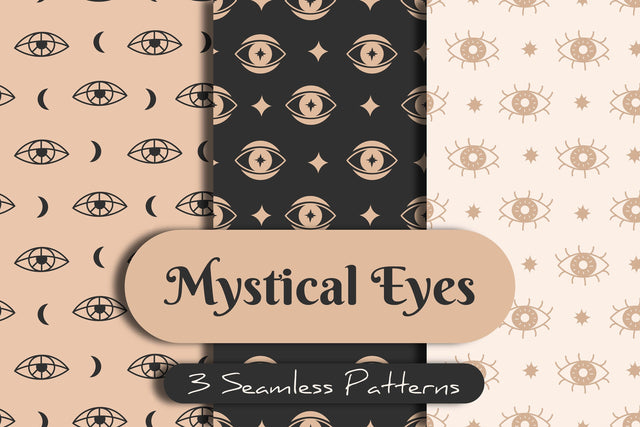 Mystical Eyes Seamless Patterns Digital Pattern Rin Green 