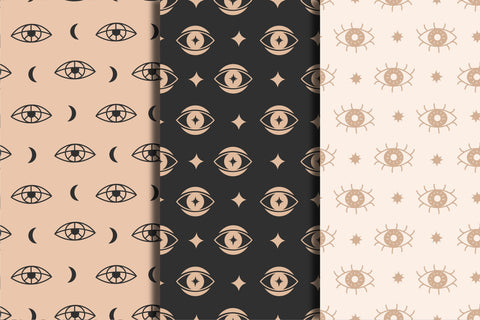 Mystical Eyes Seamless Patterns Digital Pattern Rin Green 