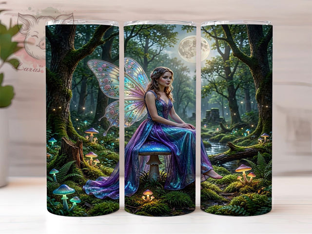 Mystical Fairy 20oz Tumbler Wrap, Fantasy Design, Fairy Silhouette, Enchanted Inspiration, Whimsical Art, 20oz Tumbler Wrap, Sublimation PNG Sublimation Lara' s Designs 