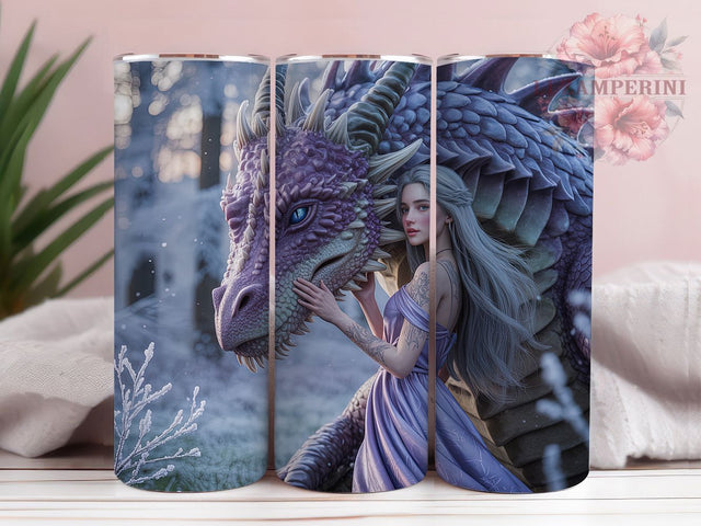 Mystical Fairy Dragon Tumbler, Mystical Dragon Theme, Fantasy Creature Design, Enchanted Forest Style, Magical Mythology Artwork, Whimsical Fantasy Scene, Tumbler Wrap, Sublimation Design, 20oz Tumbler Sublimation Li Zamperini 