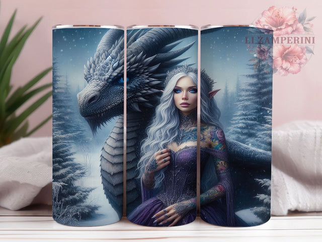 Mystical Fairy Dragon Tumbler, Mystical Dragon Theme, Fantasy Creature Design, Enchanted Forest Style, Magical Mythology Artwork, Whimsical Fantasy Scene, Tumbler Wrap, Sublimation Design, 20oz Tumbler Sublimation Li Zamperini 