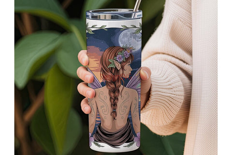 Mystical Fairy Tumbler Wrap PNG Sublimation DesignSVG 
