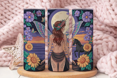 Mystical Fairy Tumbler Wrap PNG Sublimation DesignSVG 