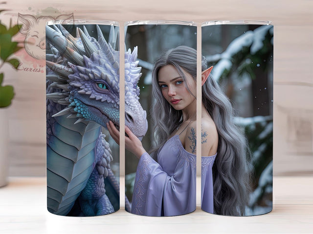 Mystical Fantasy Fairy Dragon Tumbler, Mystical Dragon Wrap, 20oz Tumbler Sublimation, Enchanted Fairy Design, Fantasy Dragon Art, Magical Creature Tumbler, Mythical Fairy Dragon Sublimation Lara' s Designs 