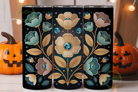 Mystical Floral 20oz Tumbler Wrap Sublimation PixelChick 