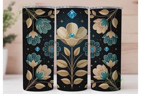 Mystical Floral 20oz Tumbler Wrap Sublimation PixelChick 