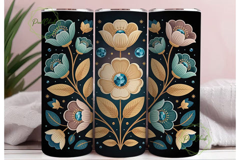 Mystical Floral 20oz Tumbler Wrap Sublimation PixelChick 