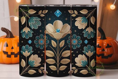 Mystical Floral 20oz Tumbler Wrap Sublimation PixelChick 