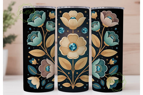 Mystical Floral 20oz Tumbler Wrap Sublimation PixelChick 