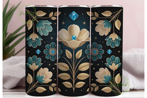 Mystical Floral 20oz Tumbler Wrap Sublimation PixelChick 