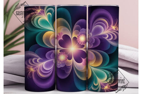 Mystical Floral Bloom 20oz Tumbler Wrap Sublimation sassyprint 