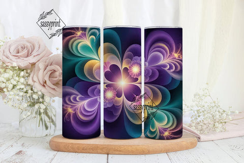 Mystical Floral Bloom 20oz Tumbler Wrap Sublimation sassyprint 