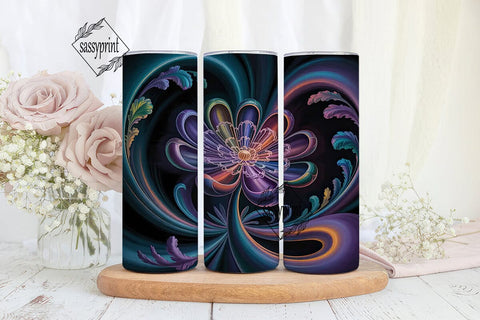 Mystical Floral Bloom 20oz Tumbler Wrap Sublimation sassyprint 