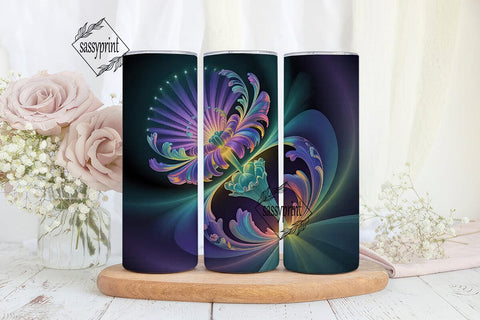 Mystical Floral Bloom 20oz Tumbler Wrap Sublimation sassyprint 