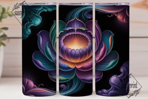 Mystical Floral Bloom 20oz Tumbler Wrap Sublimation sassyprint 