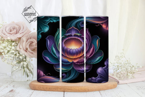 Mystical Floral Bloom 20oz Tumbler Wrap Sublimation sassyprint 