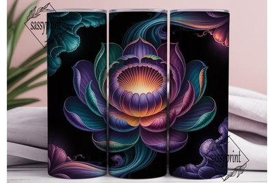 Mystical Floral Bloom 20oz Tumbler Wrap Sublimation sassyprint 