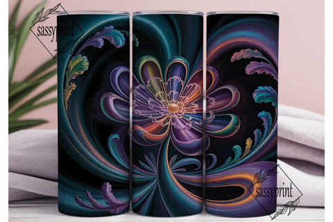 Mystical Floral Bloom 20oz Tumbler Wrap Sublimation sassyprint 