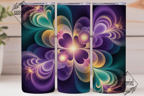 Mystical Floral Bloom 20oz Tumbler Wrap Sublimation sassyprint 