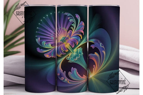 Mystical Floral Bloom 20oz Tumbler Wrap Sublimation sassyprint 