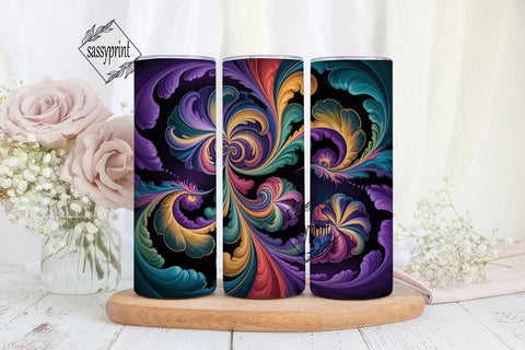Mystical Floral Bloom 20oz Tumbler Wrap Sublimation sassyprint 