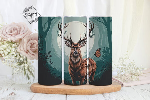 Mystical Forest Deer 20oz Tumbler Wrap Sublimation sassyprint 