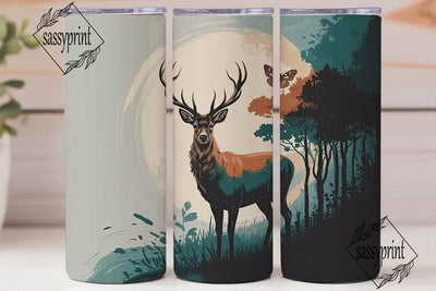 Mystical Forest Deer 20oz Tumbler Wrap Sublimation sassyprint 