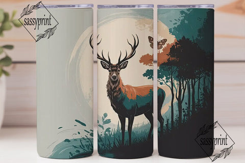 Mystical Forest Deer 20oz Tumbler Wrap Sublimation sassyprint 