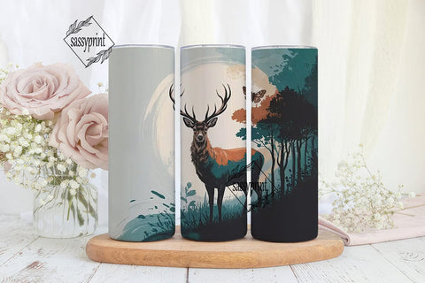 Mystical Forest Deer 20oz Tumbler Wrap Sublimation sassyprint 
